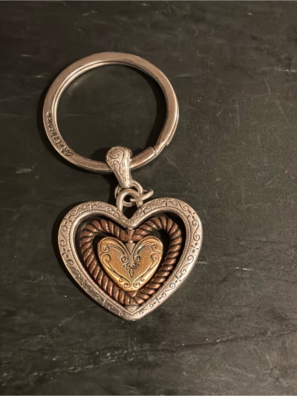 Brighton Two-Tone Heart Key Ring